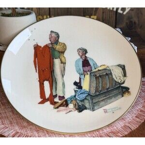 Norman Rockwell Plate Fall Chilly Reception Gorham China Four Seasons Series